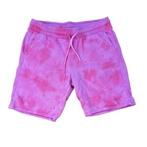 Zella Pink Tie Dye Fleece Shorts Mens Sz L